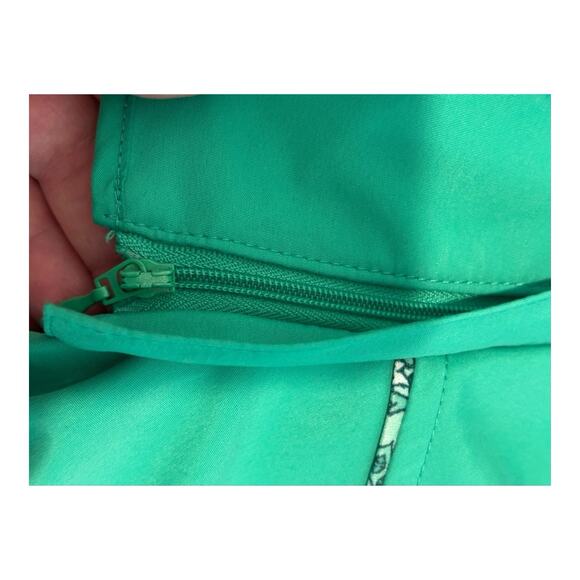 Dennis By Dennis Basso Coat Womens Large Green Hood Paisley Lined Pockets Jacket - Picture 11 of 15